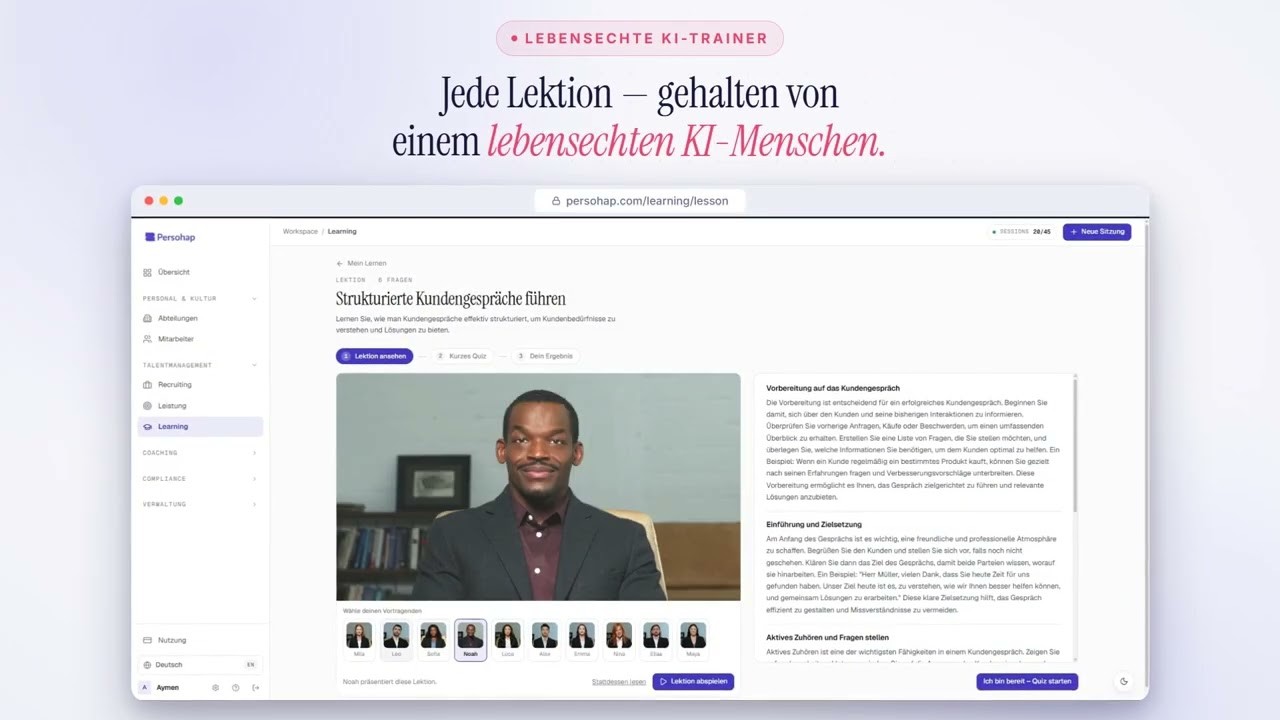 Trainings per KI, gehalten von KI-Menschen